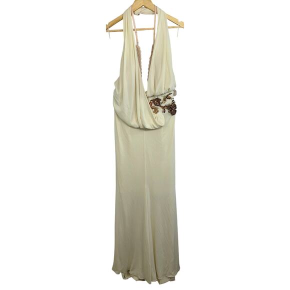 Mandalay Dresses & Skirts - NEW Mandalay Cream Embellished Maxi Long Evening Gown Formal Dress Women Size 10